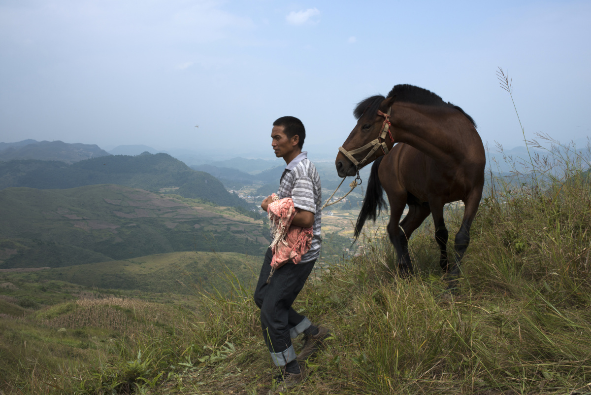 【 牵马的男人 】  贵州 三都  2014年    摄影师  白文浩  - 01