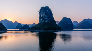 靖西，渠洋湖，日落