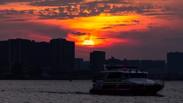 洲头咀，夕阳