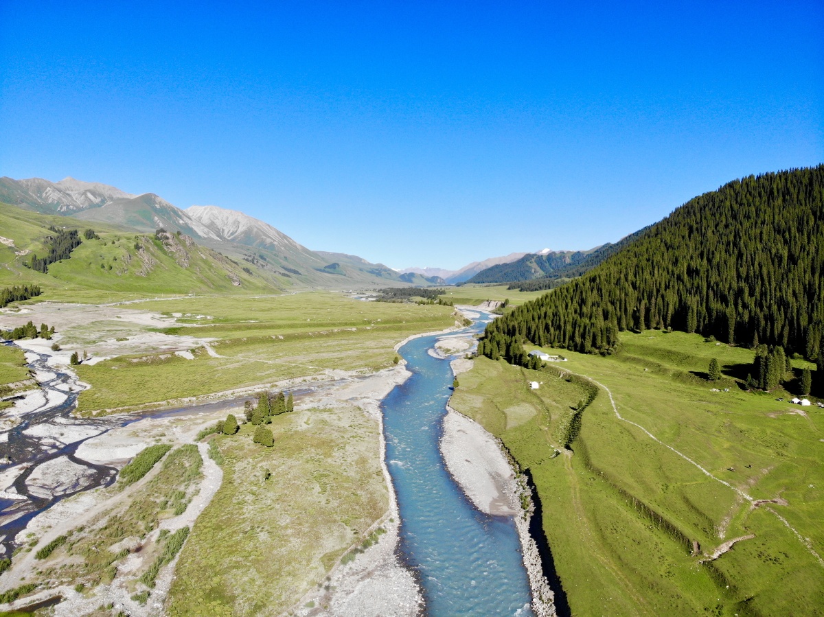 大美新疆航拍唐布拉百里画廊