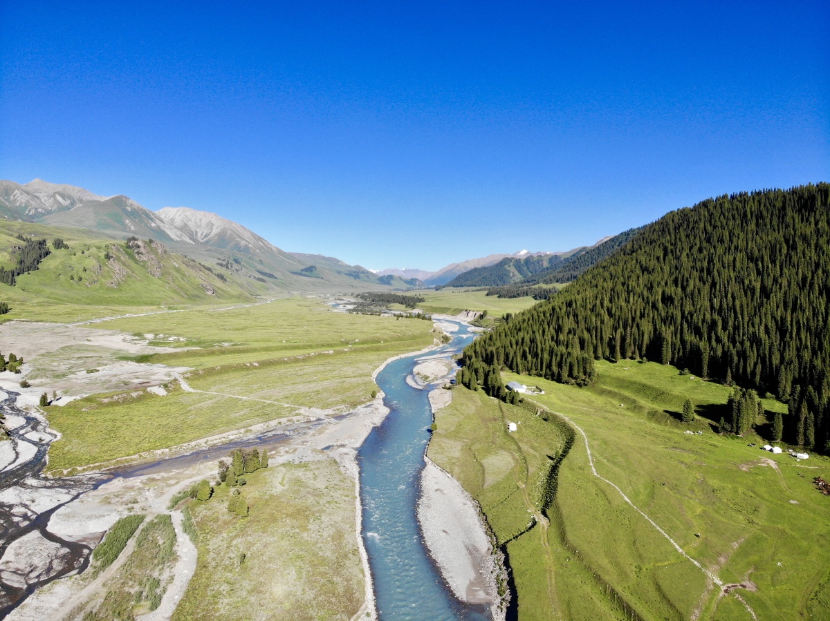 大美新疆航拍唐布拉百里画廊