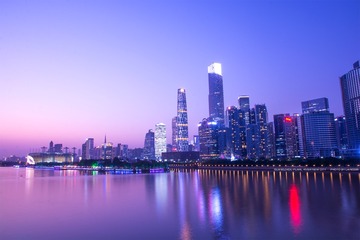 夜色下的广州珠江新城