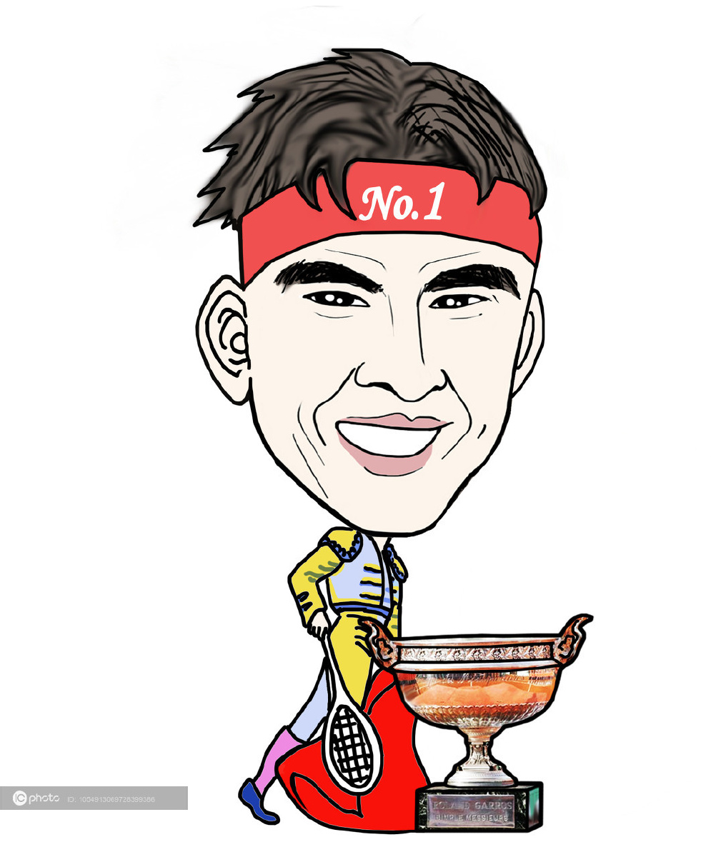 漫画西班牙网球名将纳达尔法网第13冠