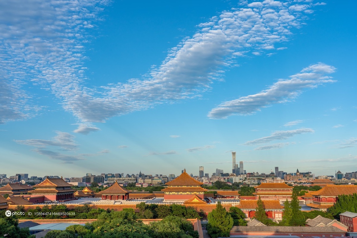 独家:俯瞰绝美的故宫宫殿全景(无人) - IC_photo