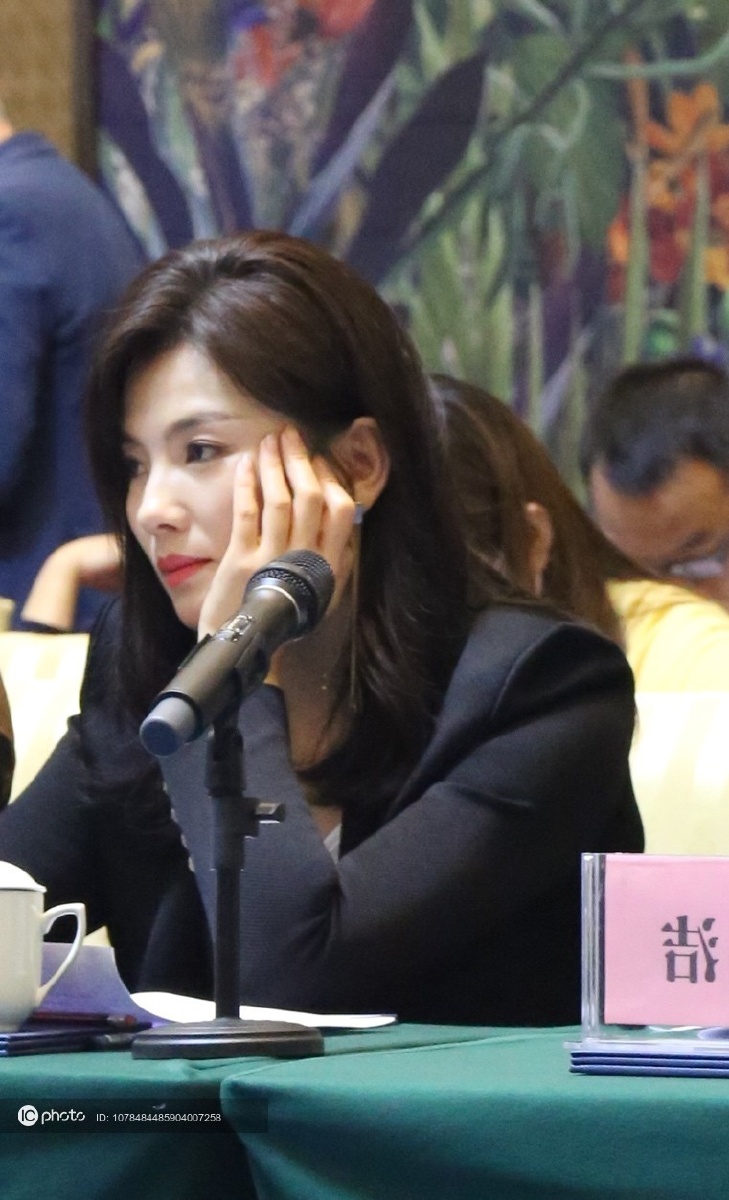 42岁刘涛参加研讨会 一袭西装女总裁范儿