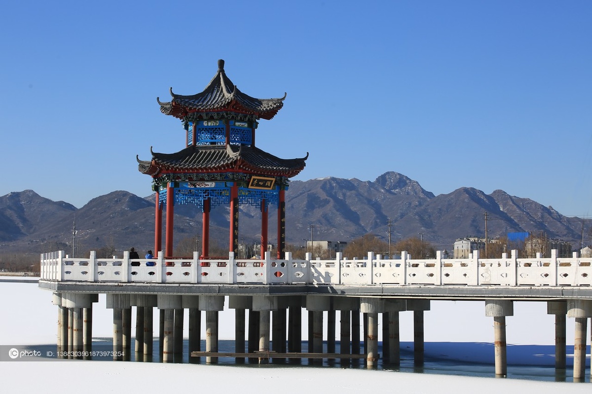 独家山东邹平雪后黛溪湖湖光山色美如画