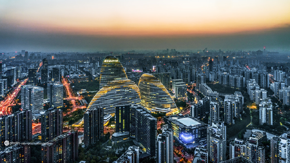 北京远眺望京soho景色非常壮观