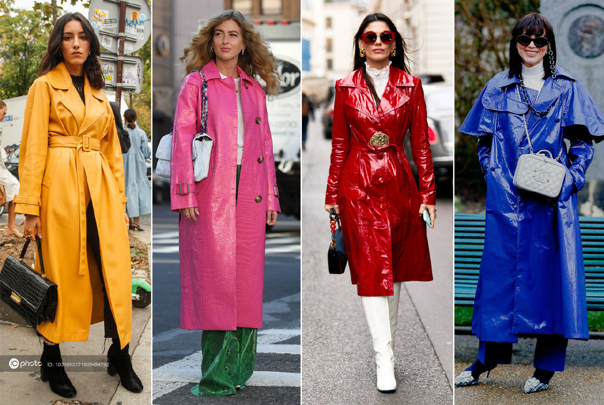 今年秋天大热的彩色皮衣先让时髦精们帮你示范一下