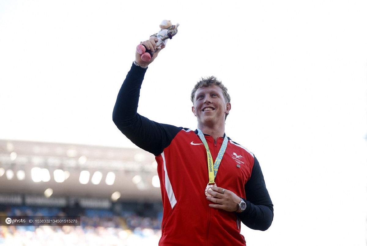 2022英联邦运动会田径男子铁饼决赛:威尔士选手阿勒-戴维斯获得金牌