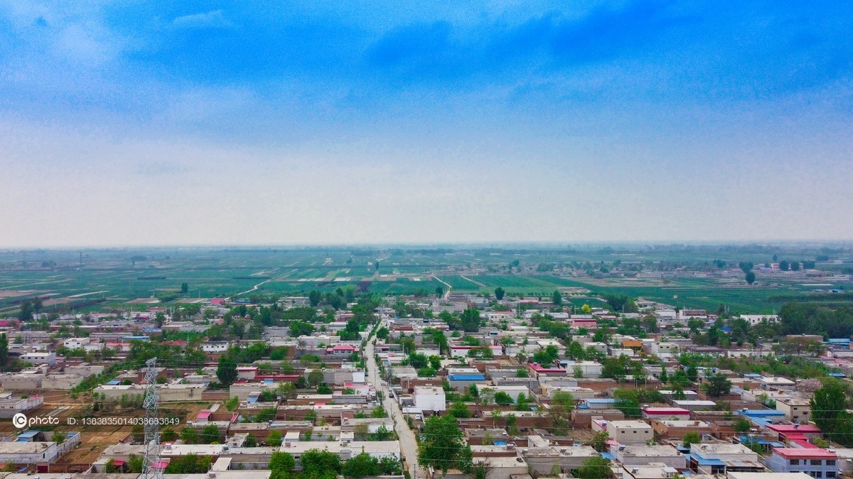 航拍河北省定州市小陈村