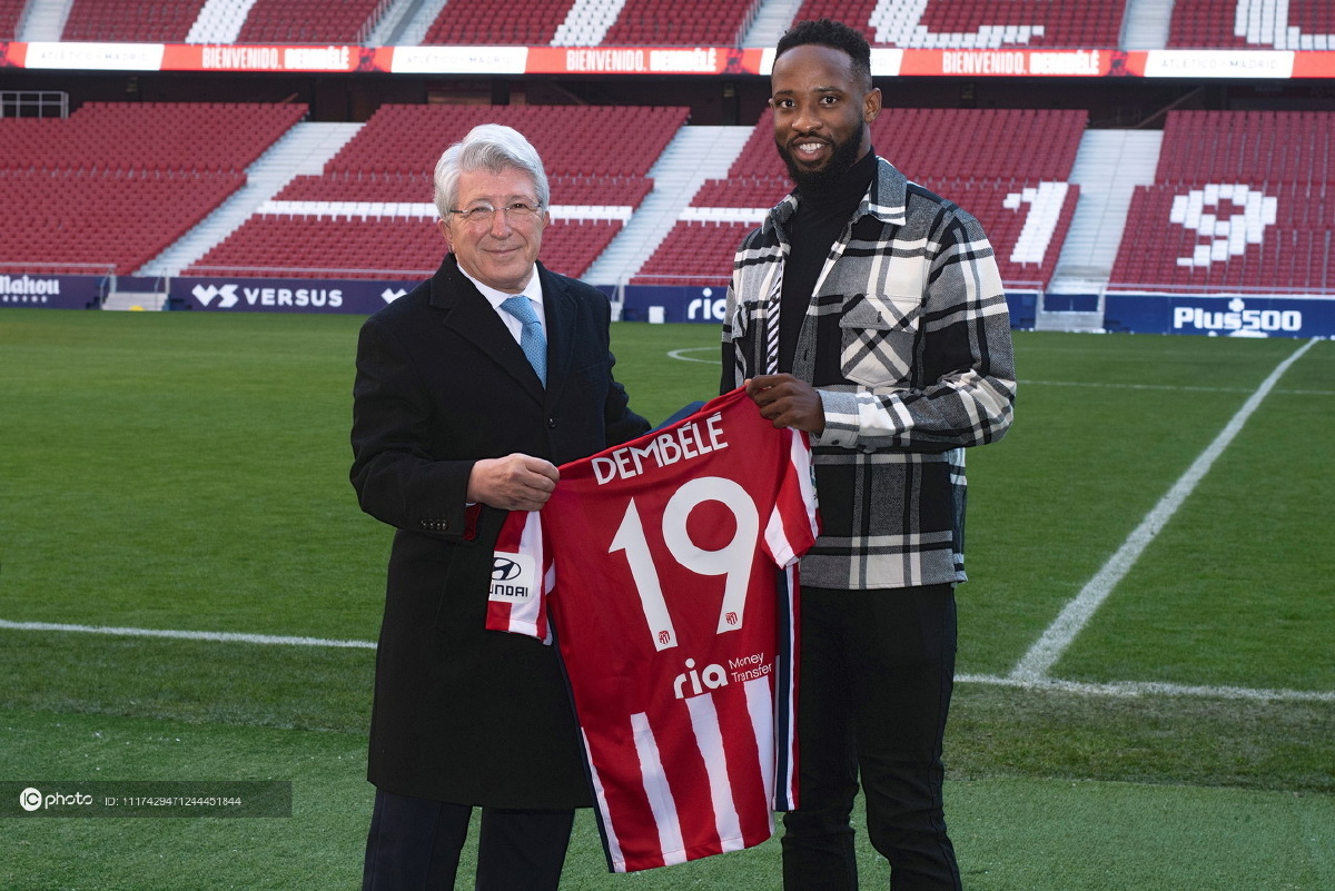 穆萨登贝莱正式租借马德里竞技将身穿19号球衣