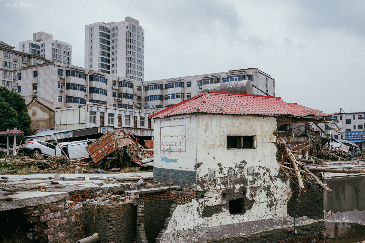 河南暴雨过后巩义市米河镇
