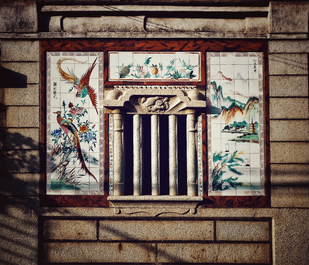 彩绘竹窗