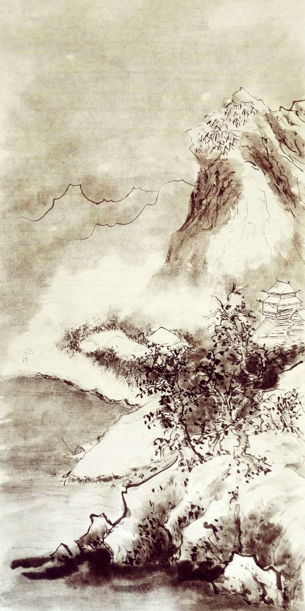 《雪山萧寺图》:淮南把大山人 冰雪山水画研究 传承文化艺术[咖啡]