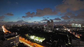 复旦双塔夜景