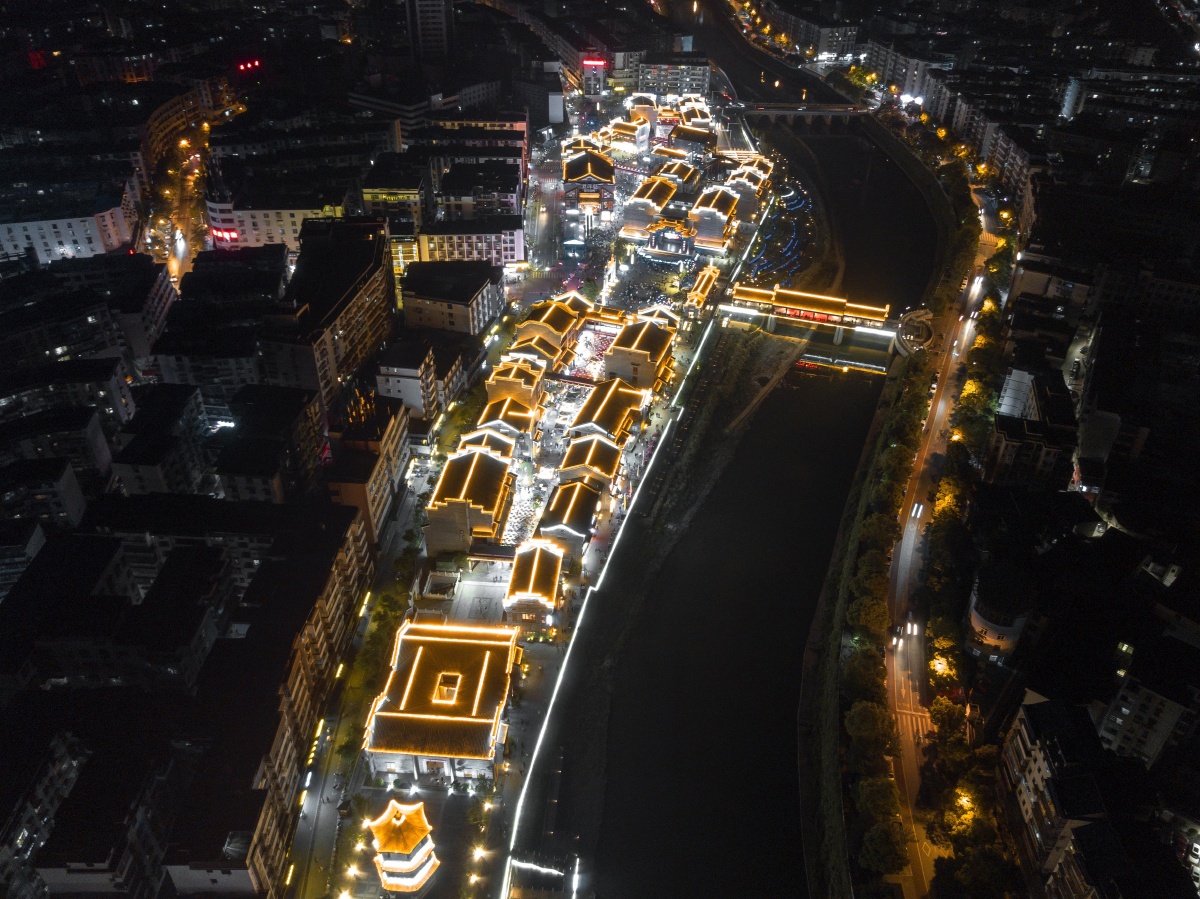 小镇萍乡南正街商业街俯瞰