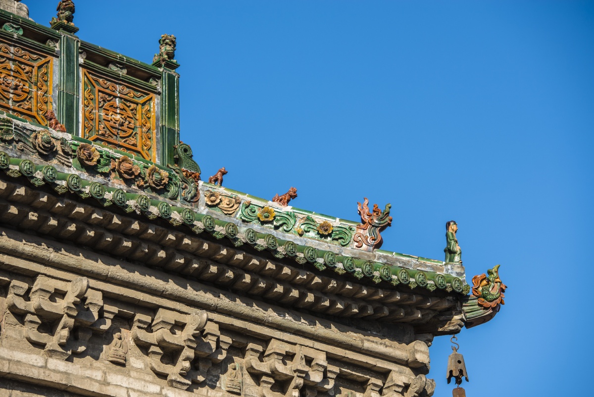 临汾铁佛寺金顶琉璃宝塔