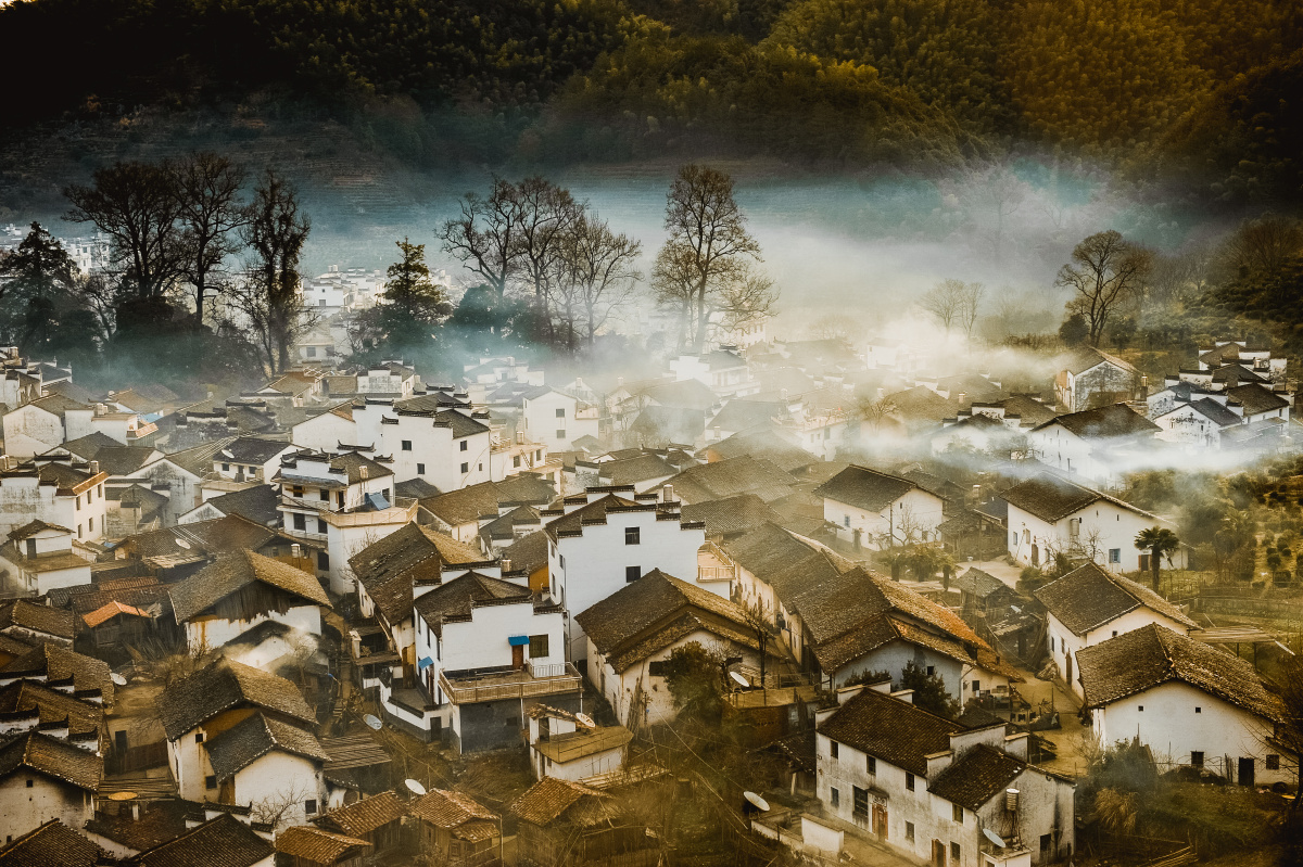 《炊烟升起》2016年2月拍摄于江西婺源石城