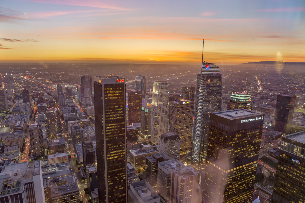 洛杉矶downtown晚霞