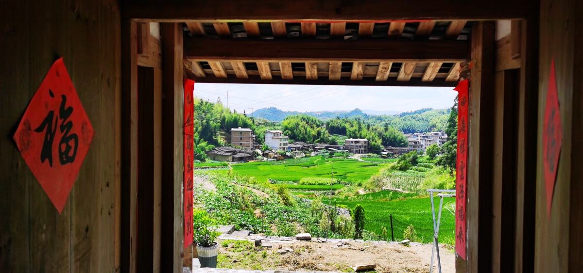 大田县吴山乡探亲山村田园盛夏景象