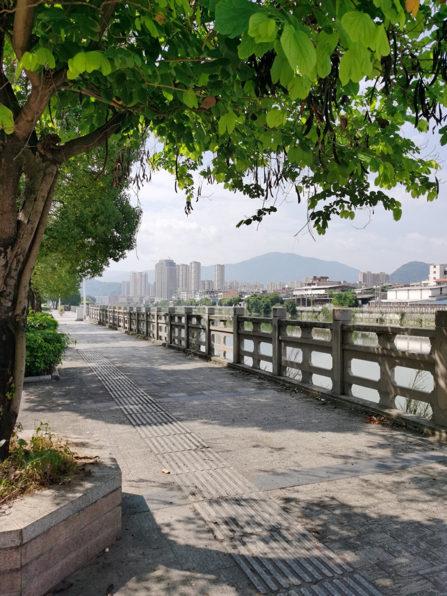 溪滨水岸蓝天白云夏情热映