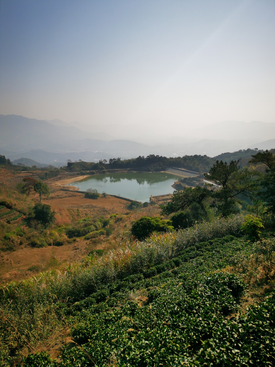 永春县石鼓镇山门水库正值枯水期晨光中展现着它秀丽的身姿