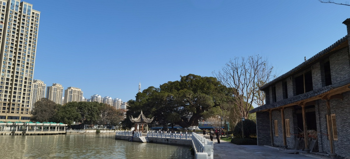 汇昌河拍摄温州市鹿城区新桥