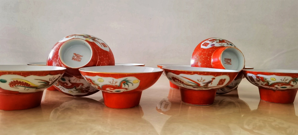 过年喜气龙凤高脚碗拍摄温州市鹿城区