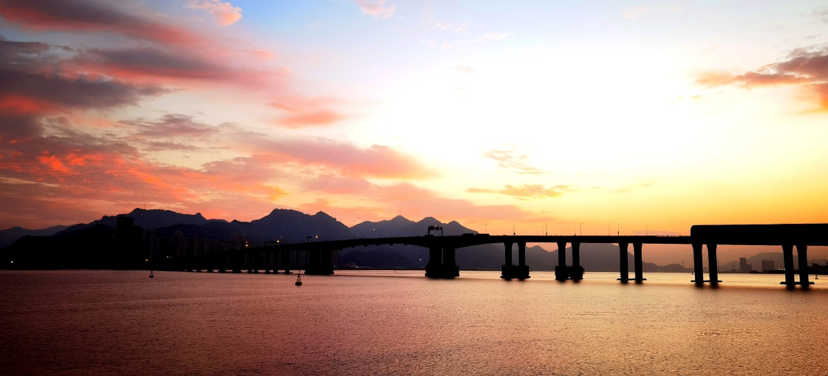 今早晨的温州江滨路美景