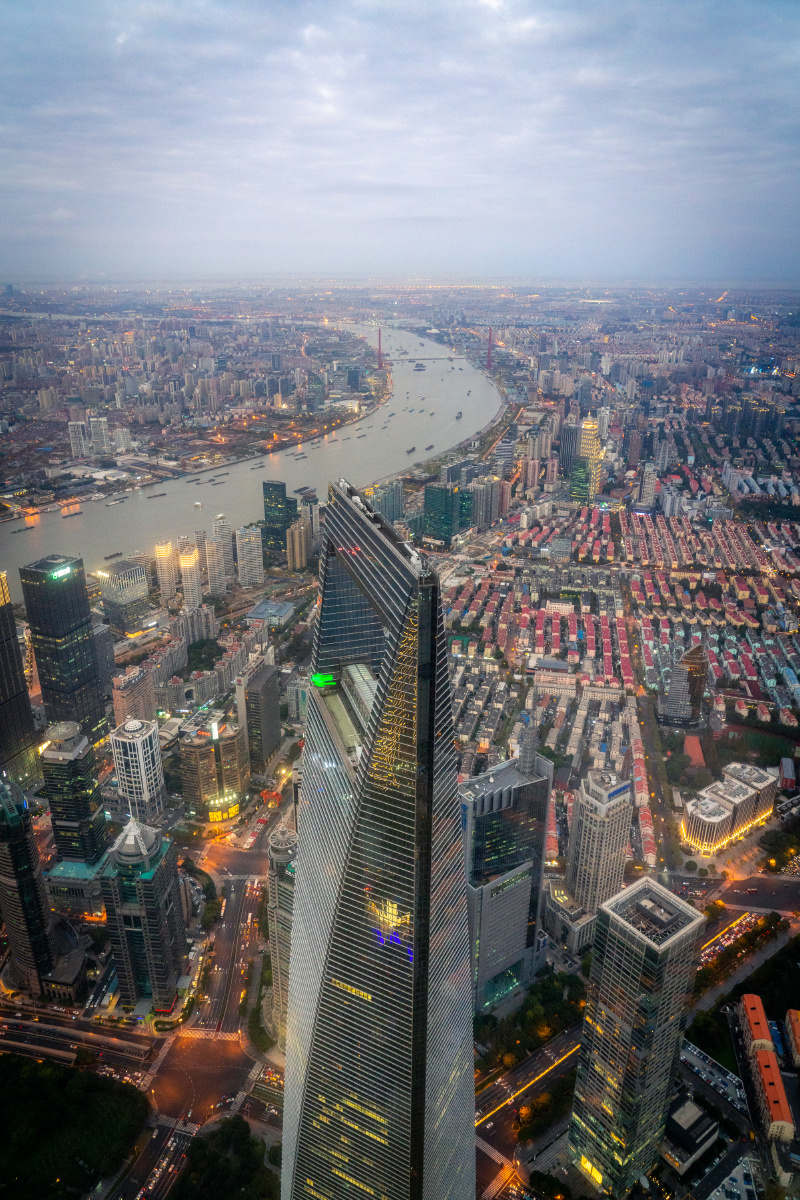 上海中心俯瞰陆家嘴