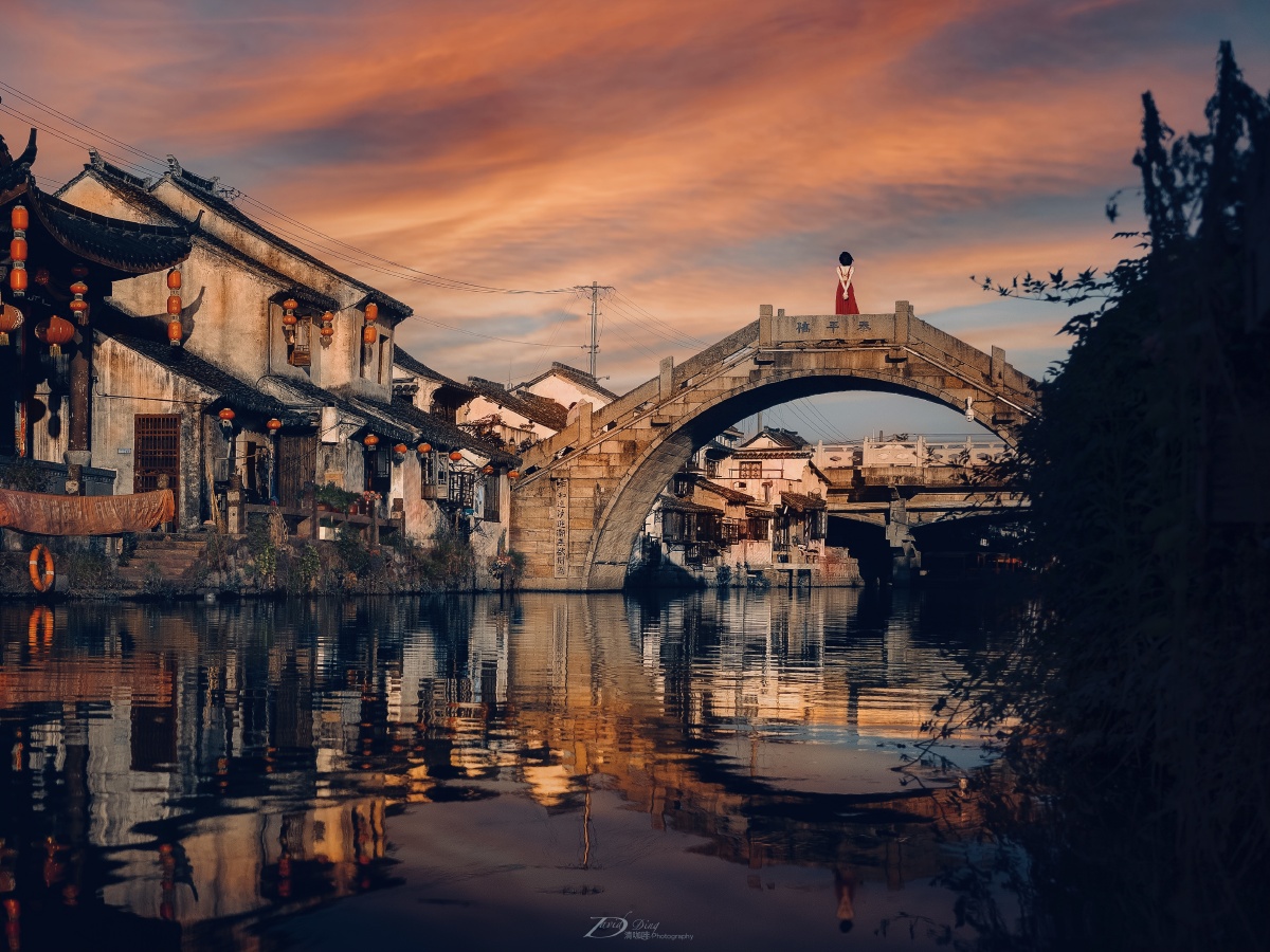 江南水乡的夏日黄昏!