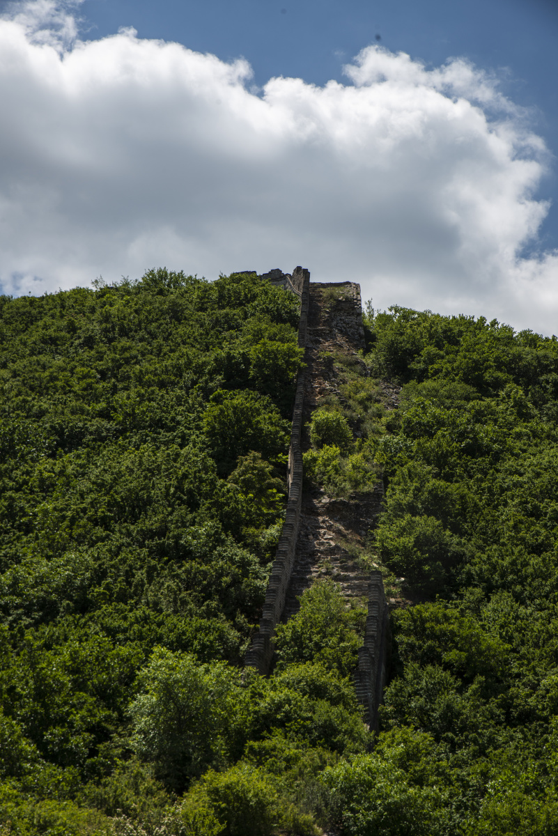 长城初夏蓝天白云青翠延庆八达岭镇石峡关残长城石峡村古长城野长城