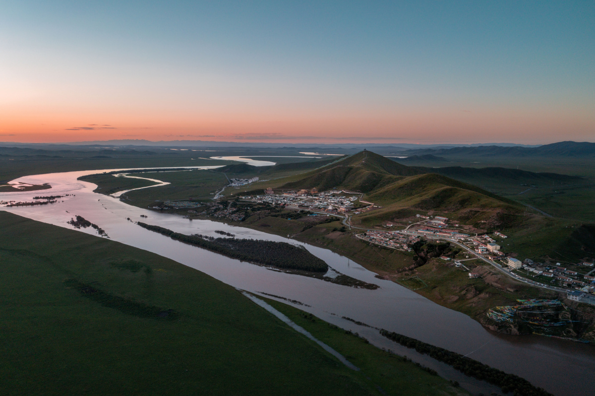 若尔盖九曲黄河第一湾景区航拍