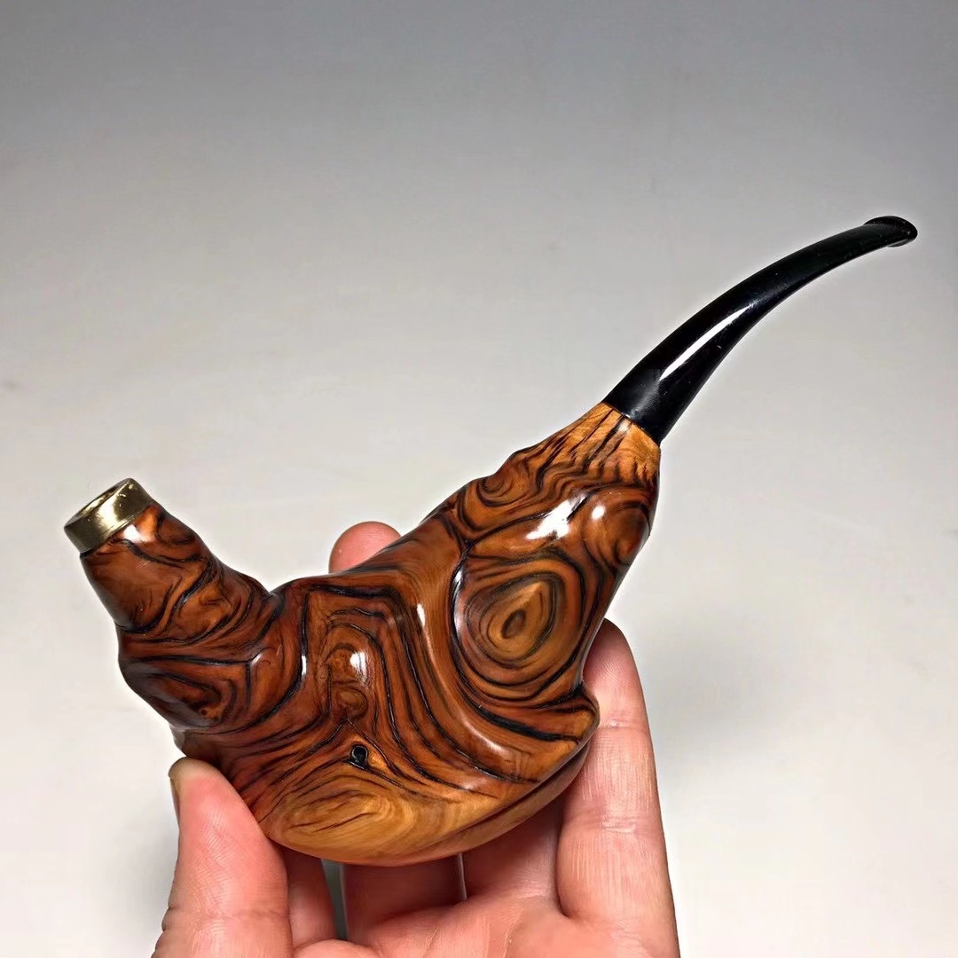 根雕艺术崖柏烟斗摆件收藏品