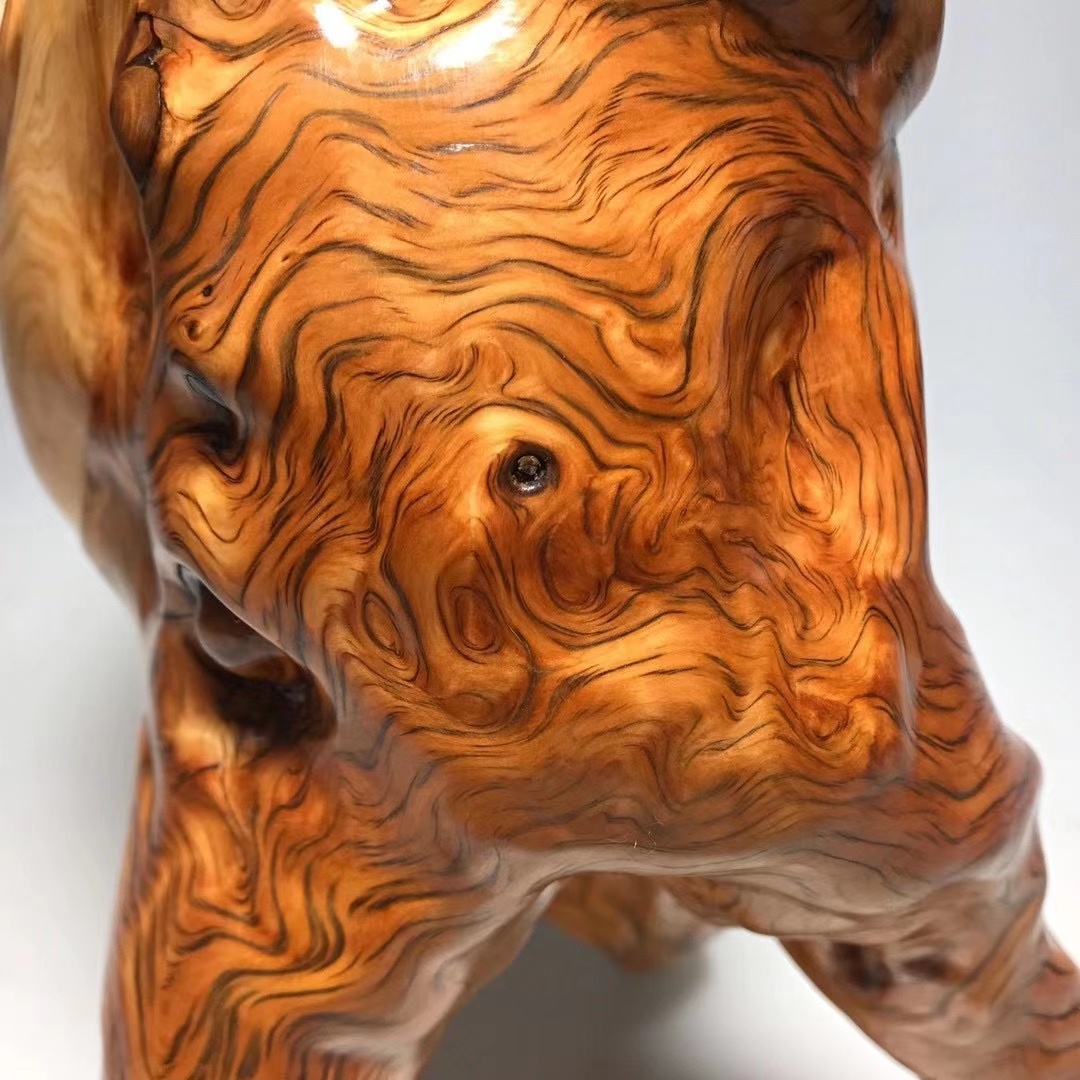 崖帝王樽太行崖柏陈化料菩萨纹虎皮纹油性十足纹理清晰收藏品