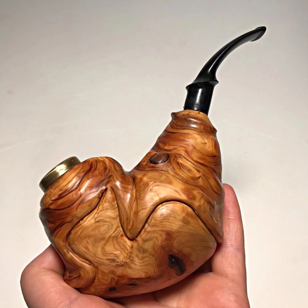 根雕艺术崖柏烟斗摆件收藏品