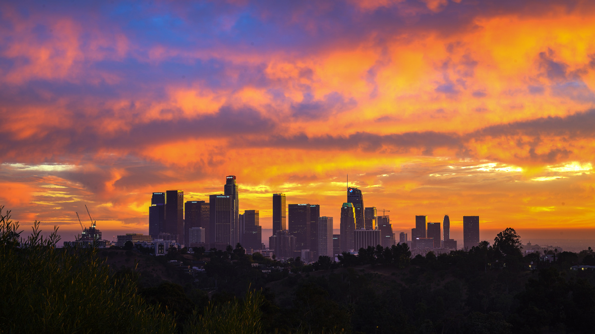 夕阳余晖下的洛杉矶