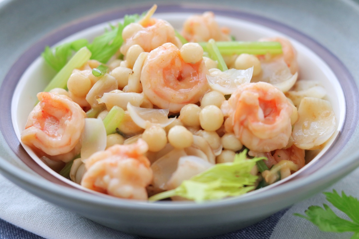 鸡头米水八仙虾仁