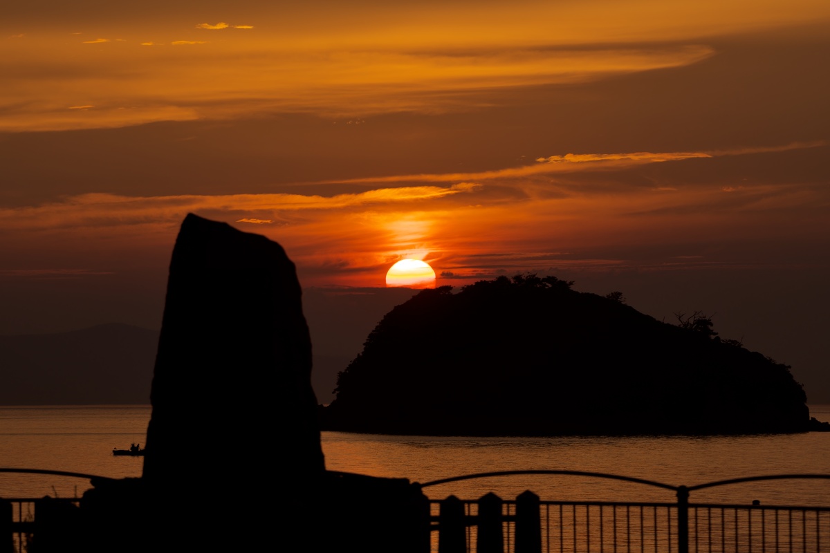 日本濑户内海的夕阳美景