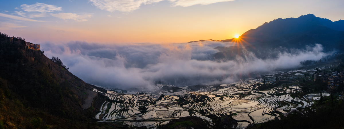 元阳多依树梯田云海日出