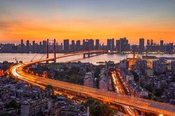 鹦鹉洲长江大桥夜景