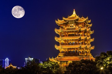 中秋夜赏黄鹤楼