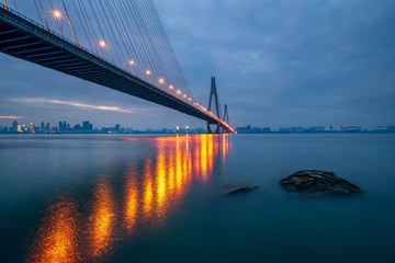 二七长江大桥夜色