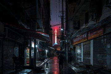 雨夜小巷