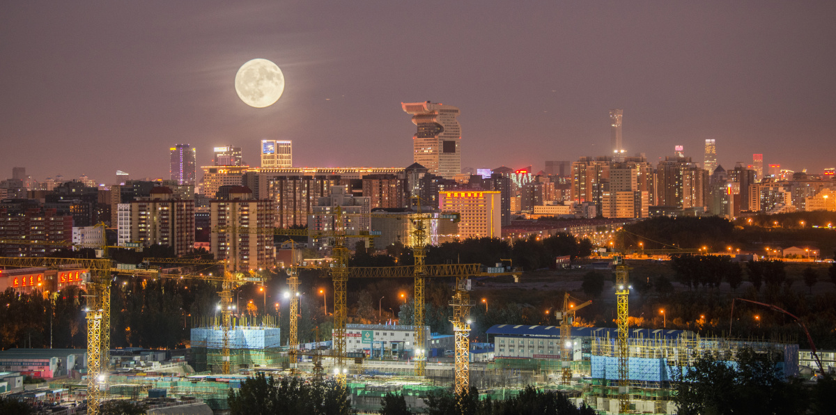 月夜 城市(两次曝光)