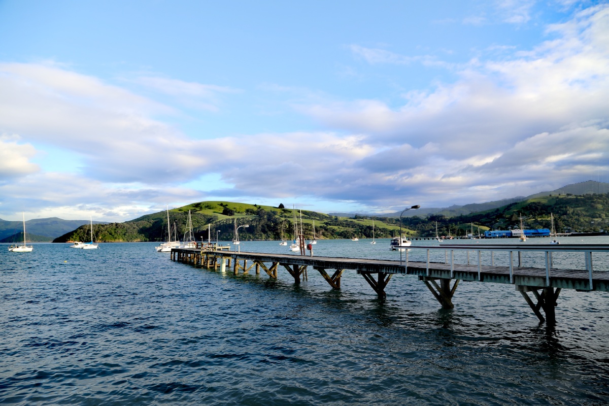 新西兰南岛akaroa法国小镇