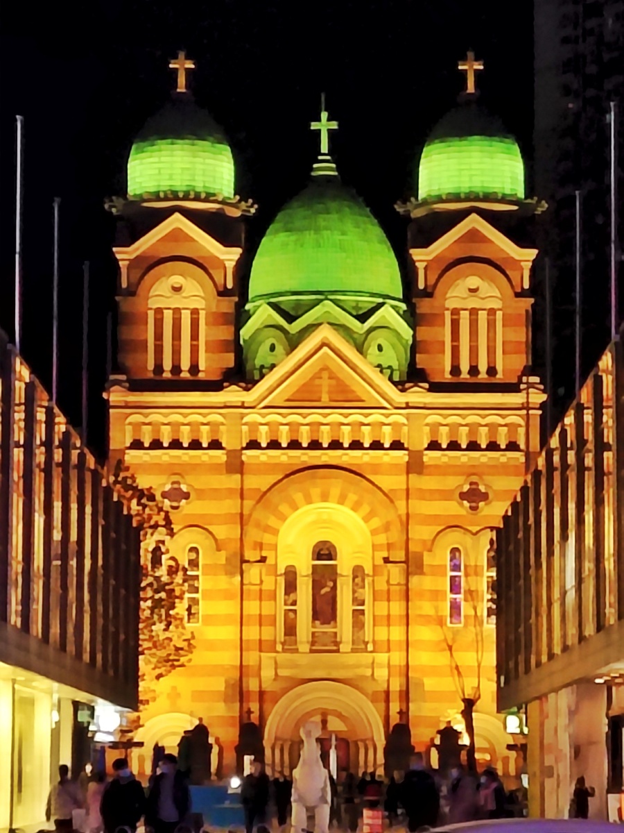 天津劝业场.滨江道商业街夜景