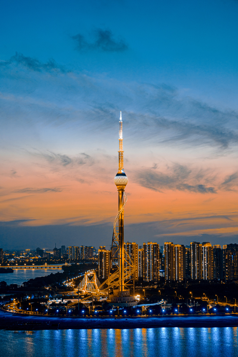 不同时间和镜头下的临沂塔