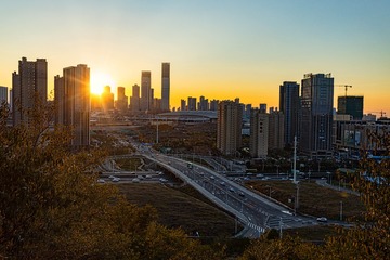 夕阳普照