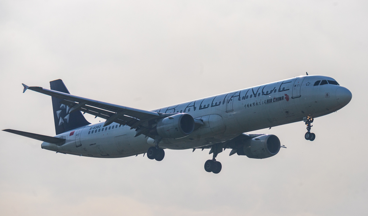 中国国际航空公司airbus a321西安咸阳国际机场降落 - 落叶满长安